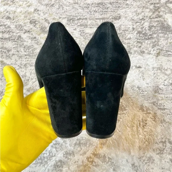 Vince Camuto Black Suede Block Heel Pumps – Size 10M / EU 41.5 - Picture 6 of 13